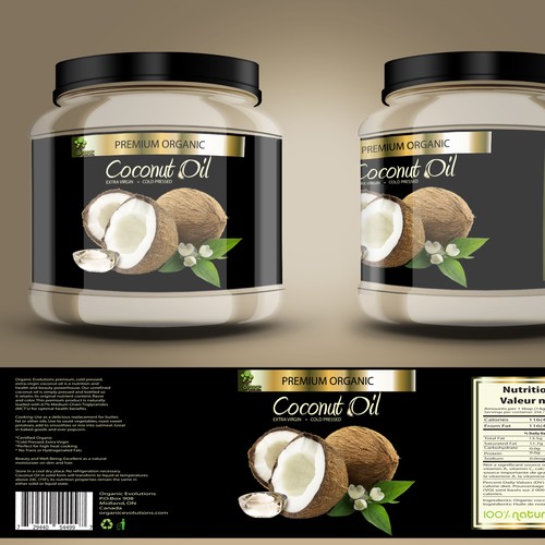 Coconut oil label concept