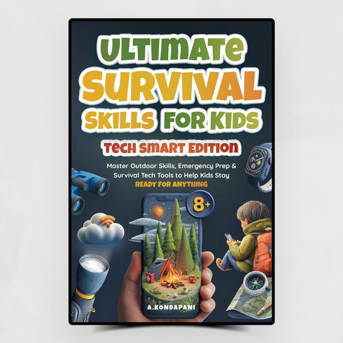 Book Cover Design for Ultimate Survival Skills (Tech-Smart for kids)