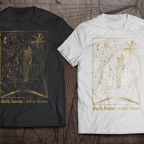 T-shirt design dark horse | white horse