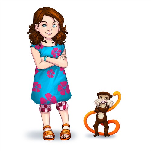 Girl And Tamarin