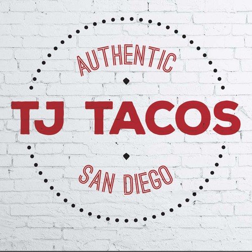 Logo for a taco shop : "TJ Tacos"