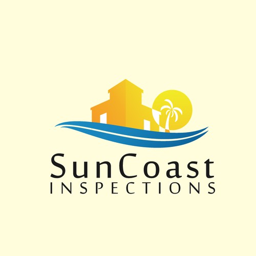 beach and sun logo concept