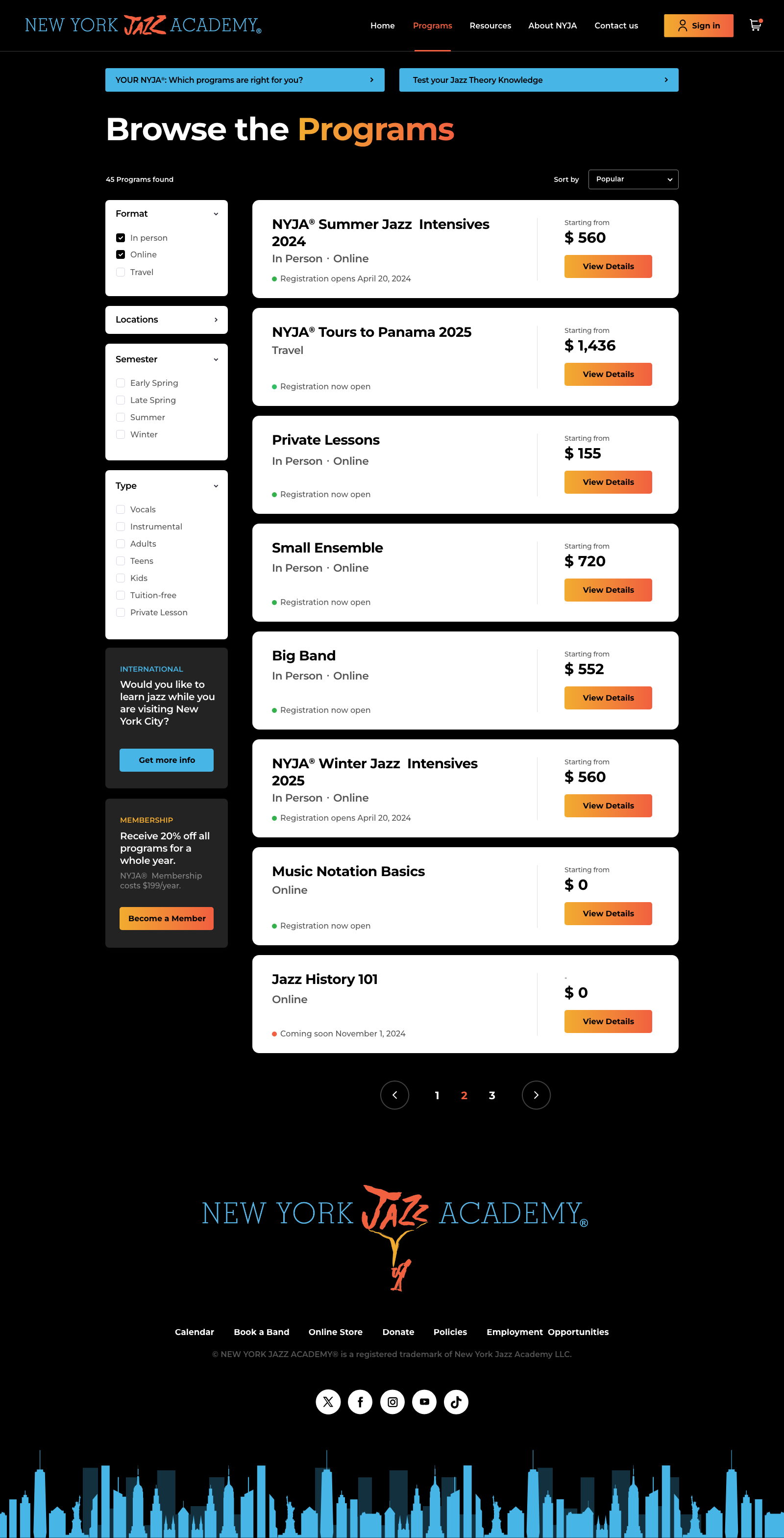 NY JAZZ ACADEMY - Website