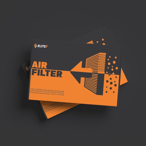 Elite 7 Air Filter Packaging Design 