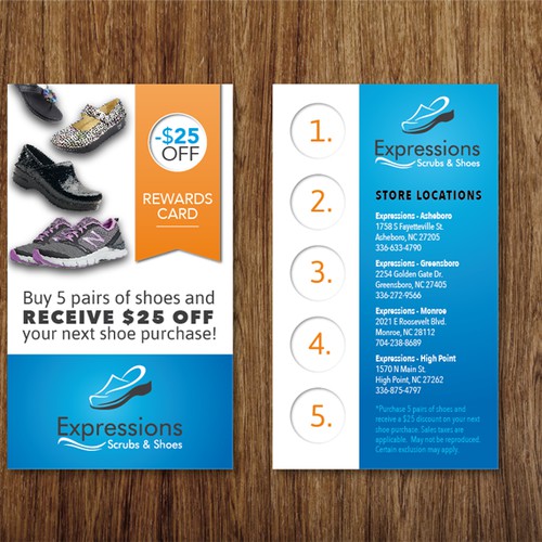 Create a stylish customer rewards card for a growing retail company!