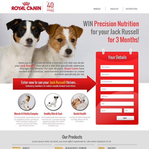 Premium Dog food Competition Landing Page - GUARANTEED! 
