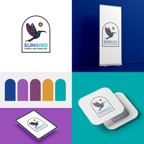 sunbird therapy and consulting logo design 