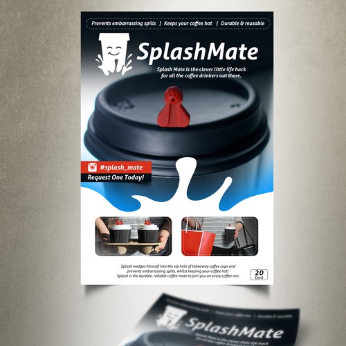 Create a eye-catching & cool flyer to sit on cafe counters promoting a new takeaway coffee product!