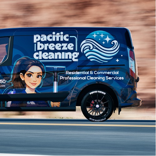 Pacific Breeze Cleaning Transit Connect Van Full Wrap