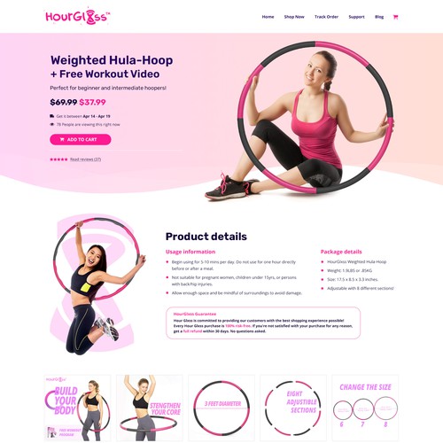 Weighted hula-hoop landing page 