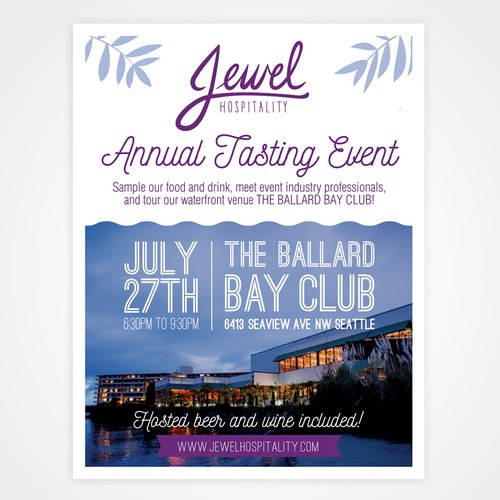 Flyer for the tasting event