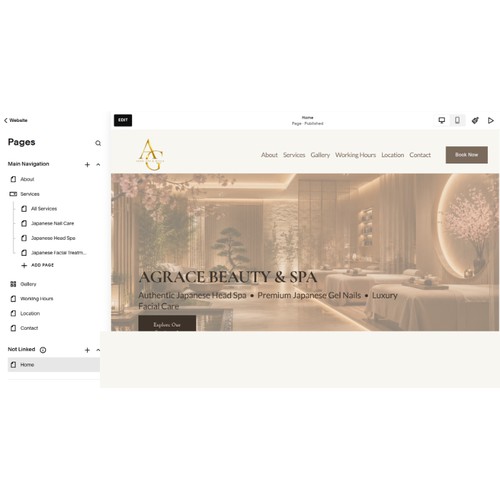 web development and degin of Beauty salon web cite
