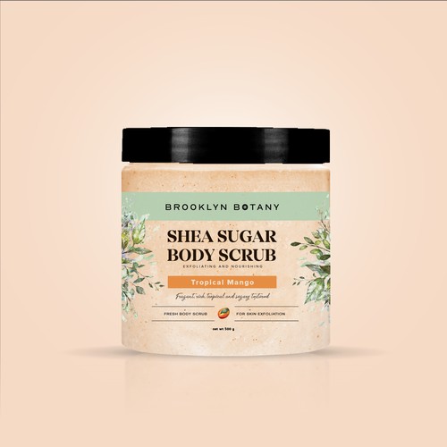 Body scrub jar label design