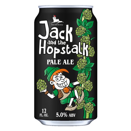 Design a fun "Jack and the Beanstalk"-inspired beer label