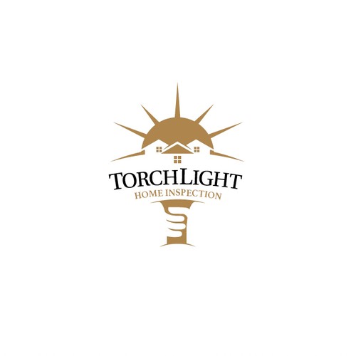 Negative space logo for Torch Light Home Inspection