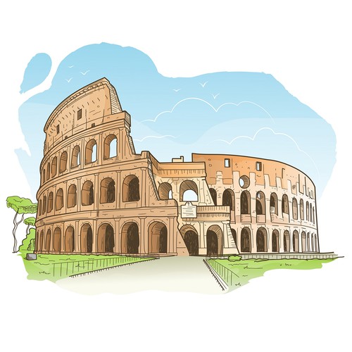 Illustration of the Colosseum in Rome