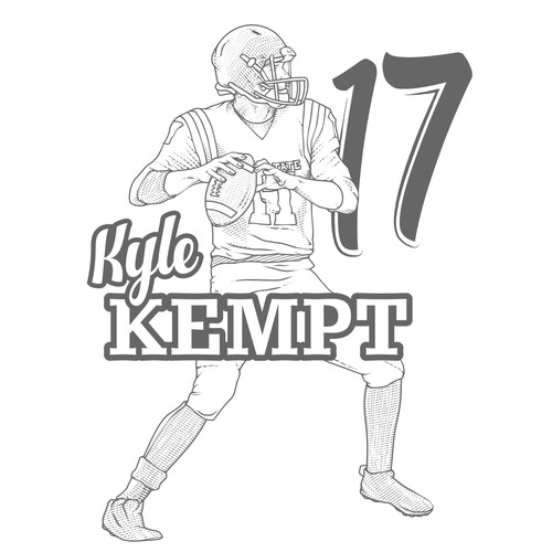 T'shirt design football player Kyle Kempt