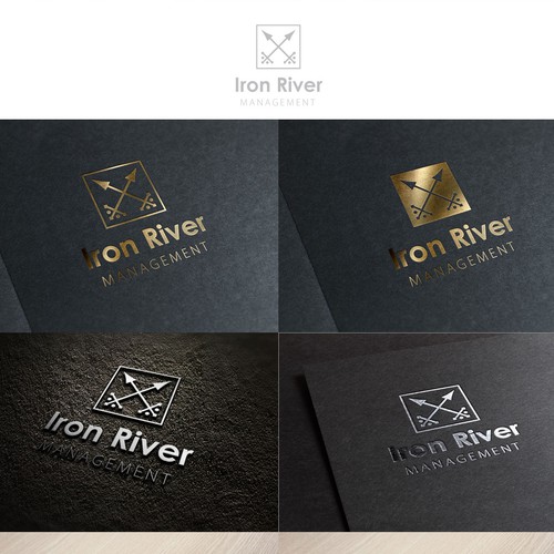 Create a logo and business card for Iron River Management