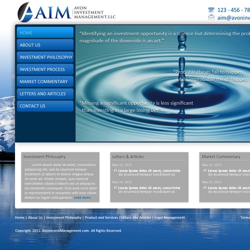 New website design wanted for Avon Investment Management, LLC. (www.avoninvestments.com)