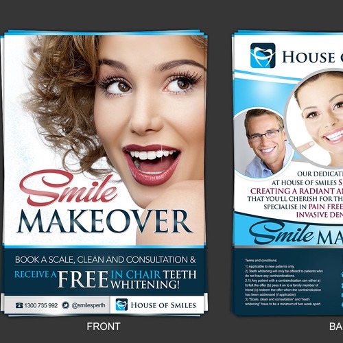 Create flyer for opening promotion of high end dental practice