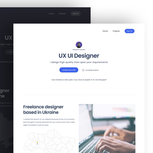 UX/UI Designer personal website