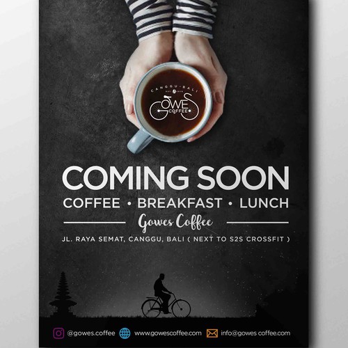 Poster design for gowes coffee shop in Canggu, Bali. 