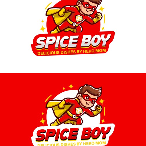 Spice boy super hero mascot logo