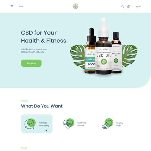 Clean & modern website design for CBD oil