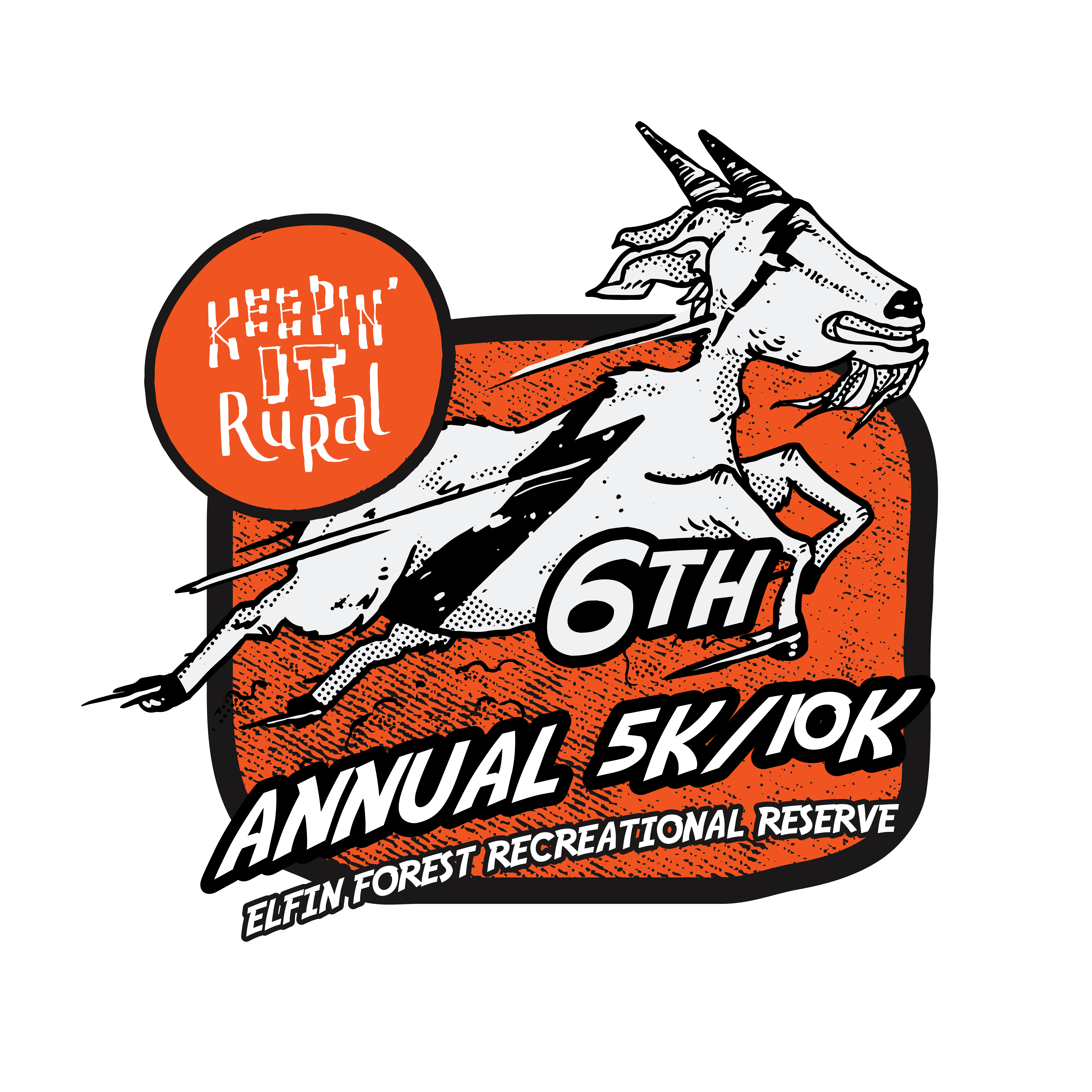 Trail race 5K t-shirt with goat illustration - GUARANTEED