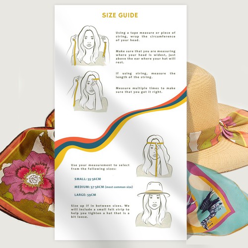 Illustrations - Size guide for hat