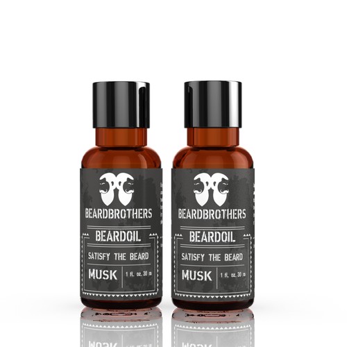 Create a modern looking label for beard oil bottle.