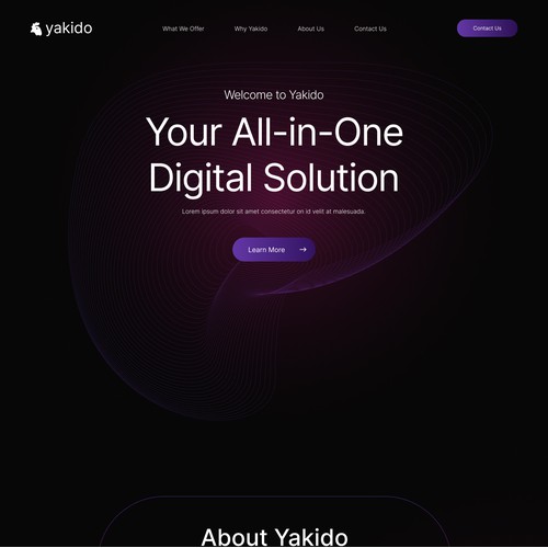 Yakido-Landing page design