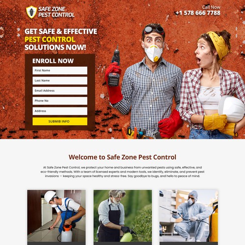 Pest Control Landing Page – Eliminate Cockroaches, Termites, Bed Bugs & More