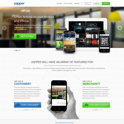 Create the next website design for Zapper 