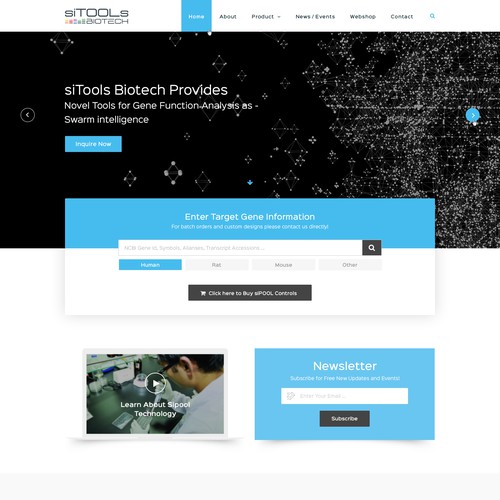 Home Page Layout for Bio-Tech Company 
