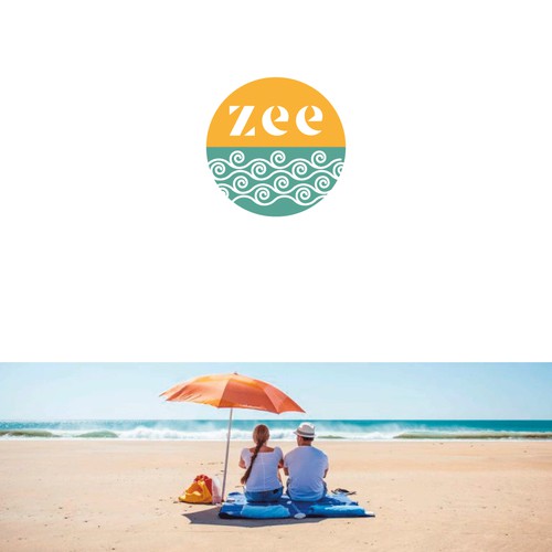 Conceito logotipo para produtos de aluguel na praia
