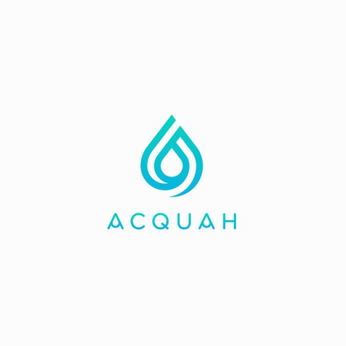 Creative water drop concept for ACQUAH Logo