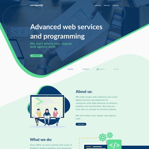 Programming agency landing page design