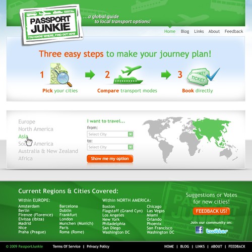 Website design for Passport Junkie