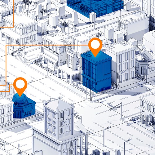 3d isometric city infographic