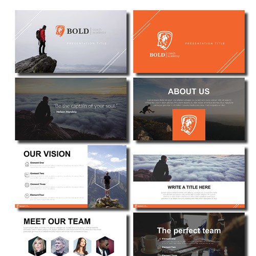 Investor deck powerpoint template for BOLD Academy