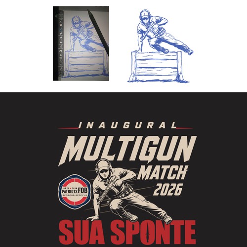 Bold design for MULTIGUN MATCH for t-shirt and other printings