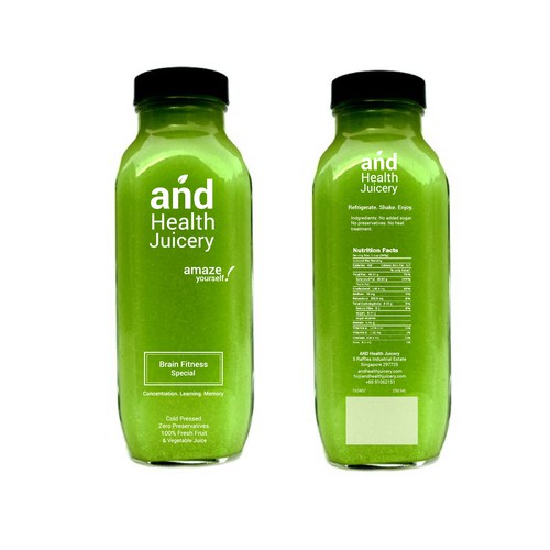 Create a label for a premium brand of cold pressed juices