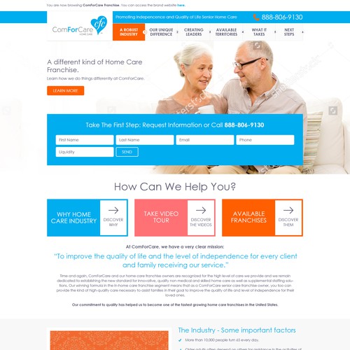 Bold website for ComForCare