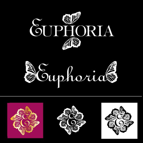 unique luxury logo on top of company name"euphoria"