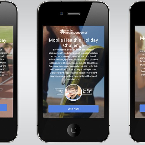 Create Mobile App Template for "Holiday Challenge"