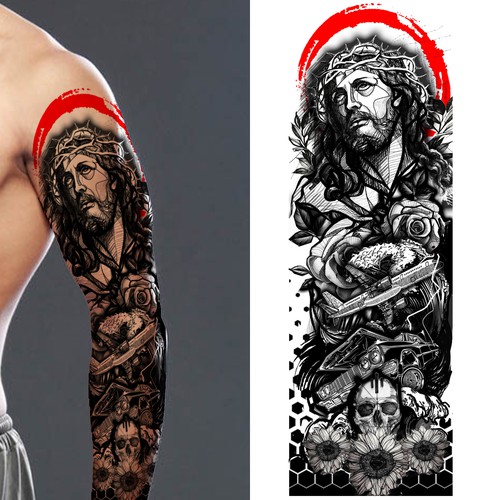 Religion Sleeve Tattoo 