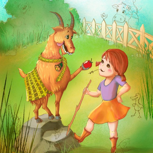 Angus the Goat Character Illustration