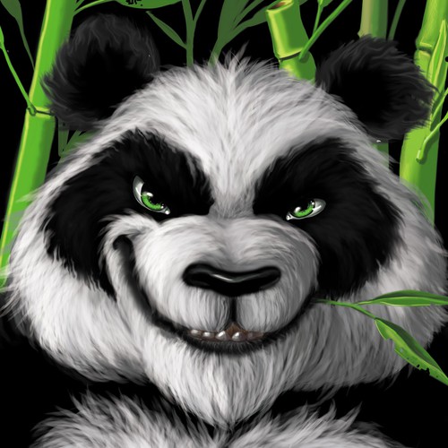 Smirking Panda Illustration