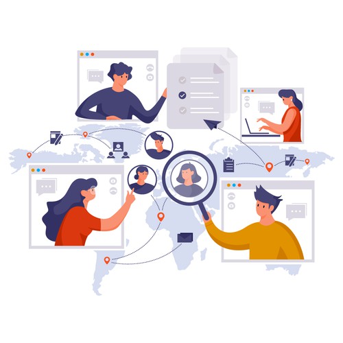 illustrations for a Collaborative Recruitment Application